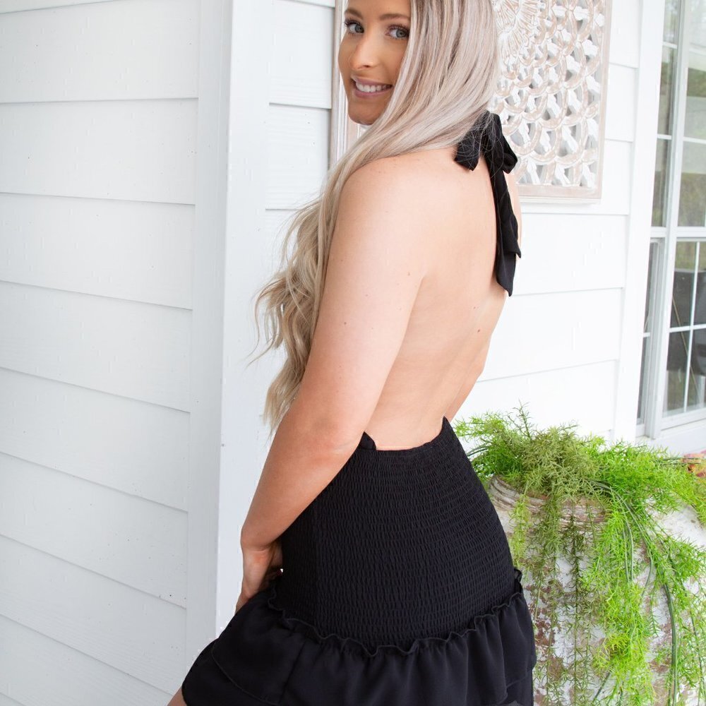 HYFVE Backless Halter Neck Tie Dress - Picture 3 of 3